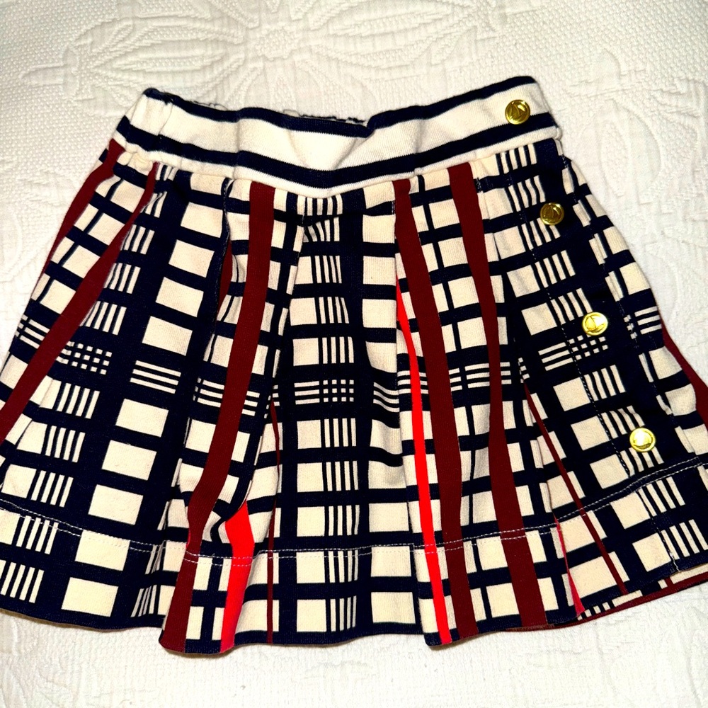 Petit Bateau Blue and White Skater Skirt - girls